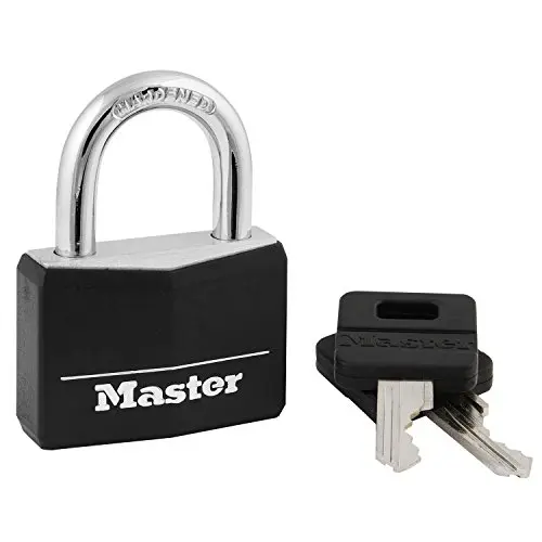 Classic key padlock with protective vinyl cover