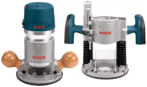 BOSCH 1617EVSPK wood router combo kit with plunge and fixed bases
