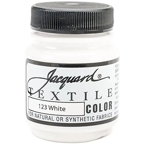 Jacquard textile color white fabric paint jar