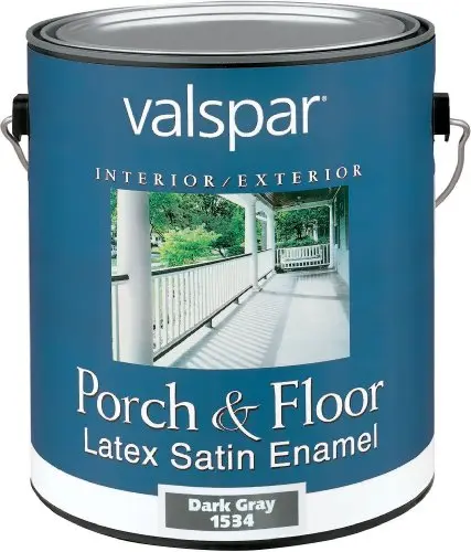 Valspar Porch and Floor Latex Satin Enamel in Dark Gray
