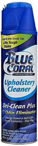 Blue Coral Upholstery Cleaner aerosol can with brush cap