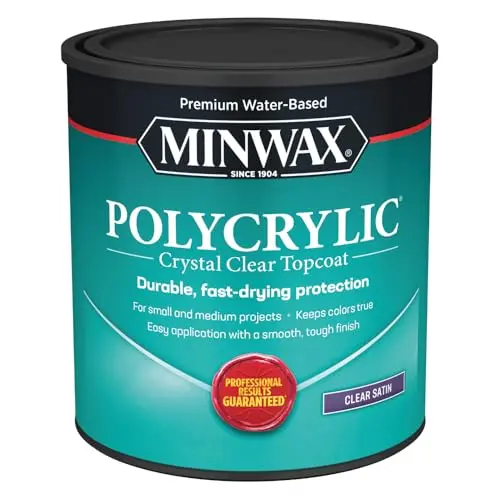 Water-Based Polycrylic Protective Finish, Satin, 1 Qt