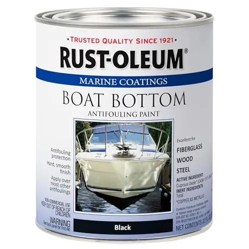 Rust-Oleum Marine Flat Boat Bottom Antifouling Enamel Paint in black quart can