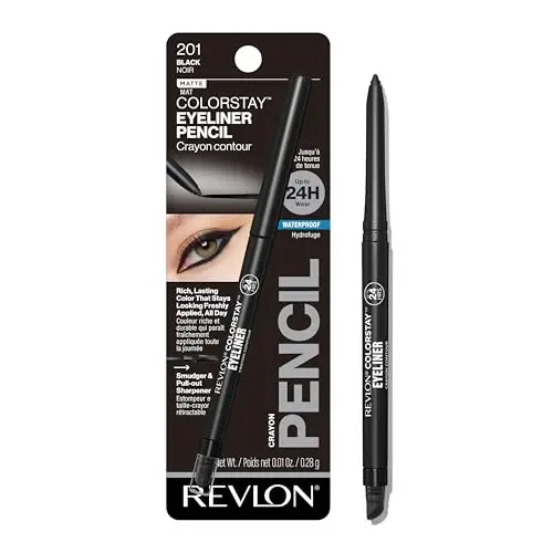 Waterproof, Smudge-Proof, Built-In Sharpener, Black