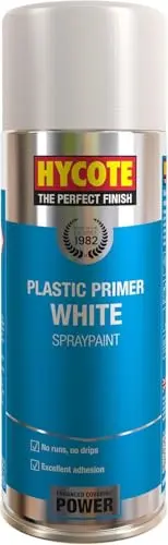 Hycote high build aerosol primer spray can in white for plastic surfaces