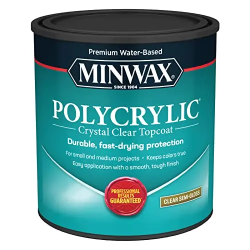 Minwax Polycrylic semi-gloss protective finish for wood furniture