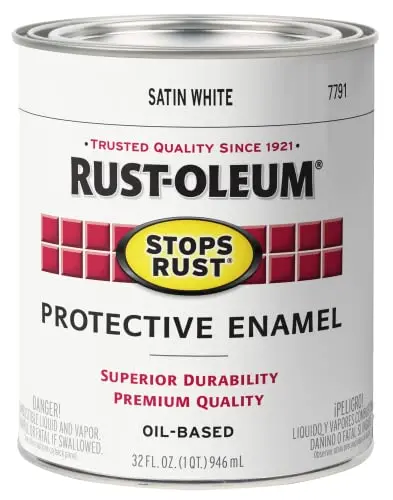 Rust-Oleum Satin white paint can