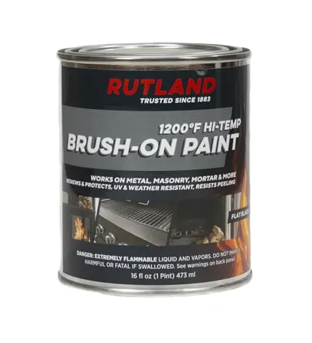 Rutland 1200-degree brush-on stove paint for fireplace metal