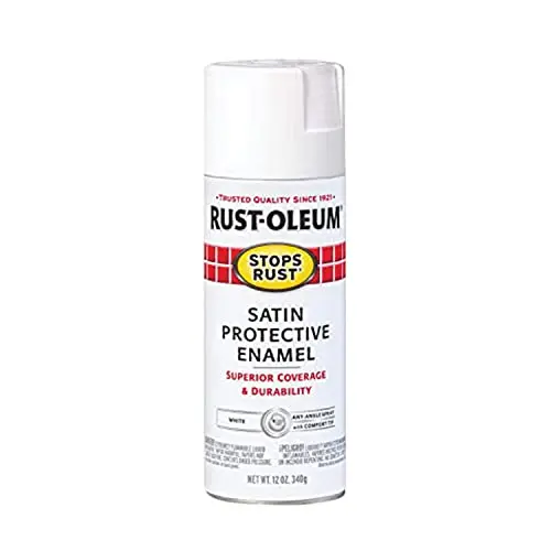 Rust-Oleum Stops Rust spray paint can in satin white