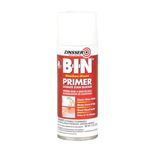 Zinsser B-I-N shellac-based primer spray can for wood paneling