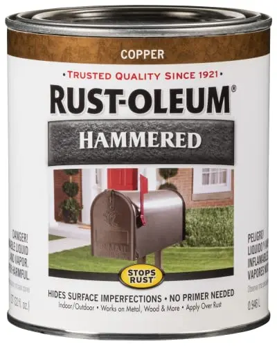 Rust-Oleum hammered finish paint in copper metallic