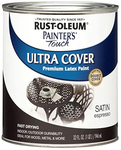 Rust-Oleum Painters Touch latex paint can in satin espresso