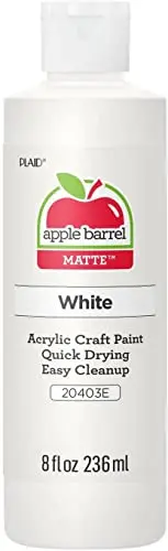 Apple Barrel white acrylic paint in 8-ounce bottle