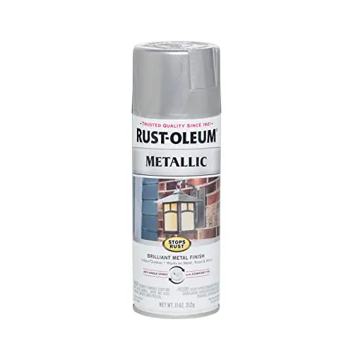 Rust-Oleum Metallic Silver Spray Paint with metallic flakes