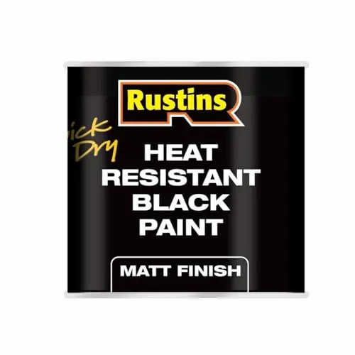 Rustins heat resistant black paint for fireplace surfaces