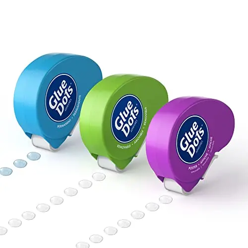 Glue Dots Dot N' Go dispenser with variety pack of adhesive dots