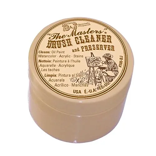 The Masters brush cleaner and preserver in clear container