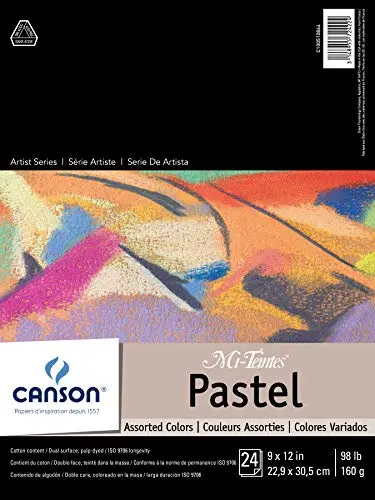 Canson Mi-Teintes pastel paper showing two different textured sides