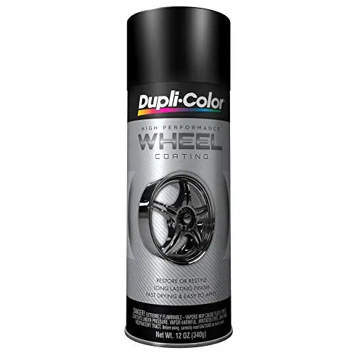 Dupli-Color black wheel spray paint can for rim restoration
