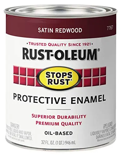 Rust-Oleum redwood satin protective enamel paint can