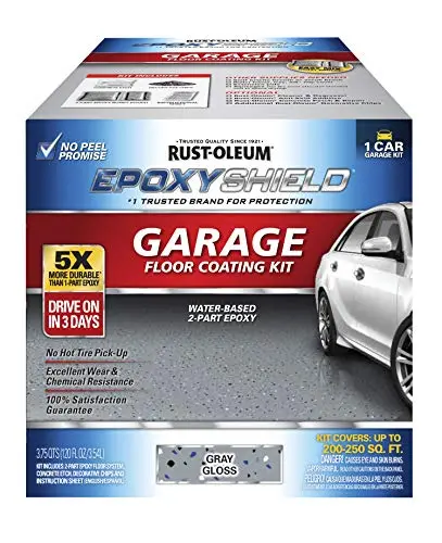Rust-Oleum EPOXYSHIELD 1-car garage floor coating kit in gloss gray