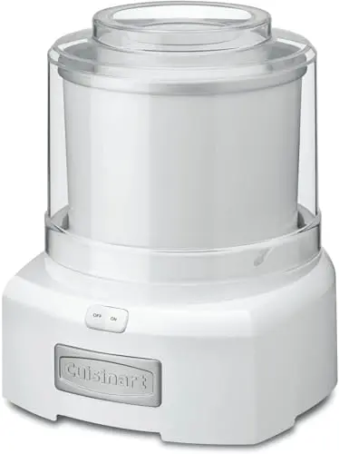Cuisinart ICE-21P1 white ice cream maker with double insulated bowl