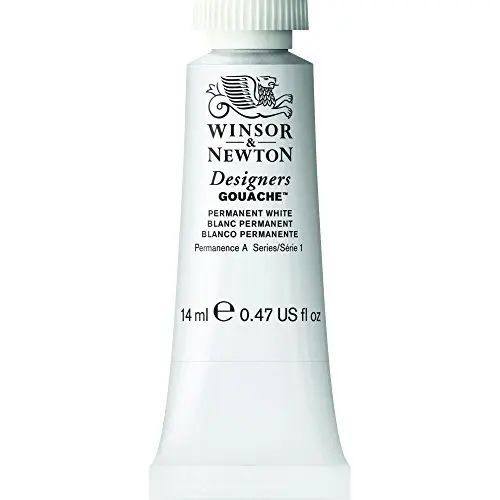 Winsor & Newton permanent white gouache paint in 14ml tube