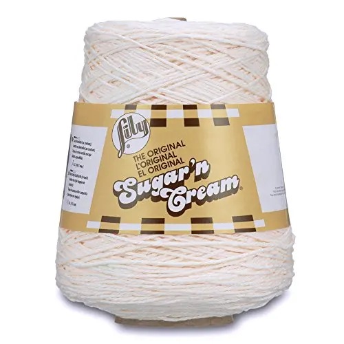 Lily Sugar'n Cream cotton cone yarn in soft ecru color