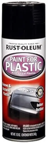 Rust-Oleum Automotive Paint for Plastics spray can in gloss black