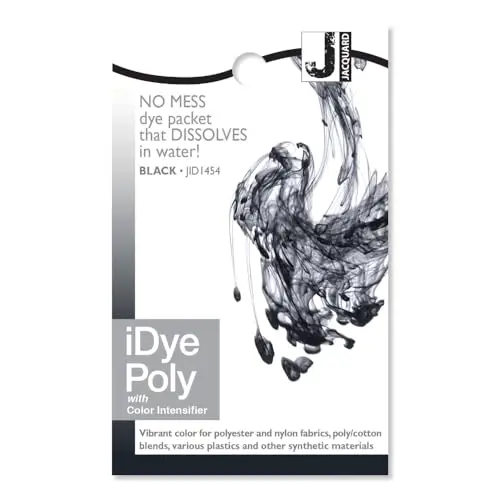 Jacquard Idye Polyester Dye powder packet in Black color for synthetic fabrics