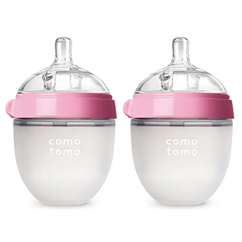 Ultra-soft silicone & wide-neck, Pink, 5oz