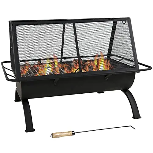 36-Inch Steel Fire Pit with Grill & Cover