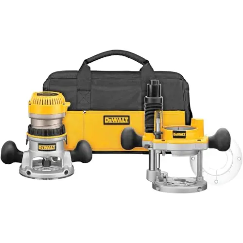 DEWALT DW618PKB fixed and plunge base router kit