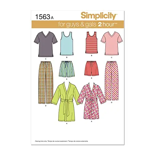 Simplicity easy to sew teens mens and womens pajama sewing pattern
