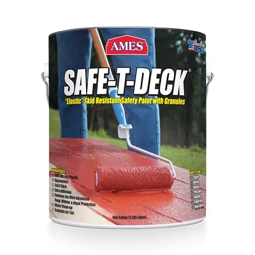 AMES Safe-T-Deck granulated floor coating in white