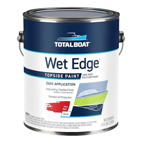 TotalBoat Wet Edge Topside Marine Paint in fire red gallon can
