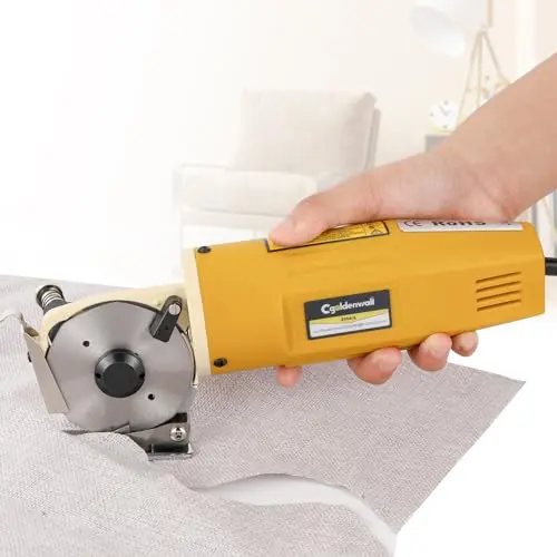 CGOLDENWALL electric rotary fabric cutter cutting multi-layer cloth