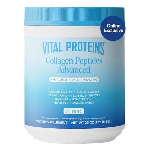 With Hyaluronic Acid & Vitamin C (20oz, Unflavored)