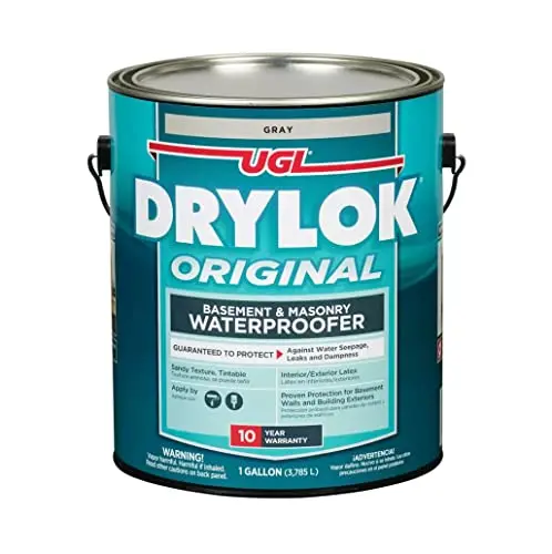 Drylok masonry waterproofing paint in gray 1-gallon can