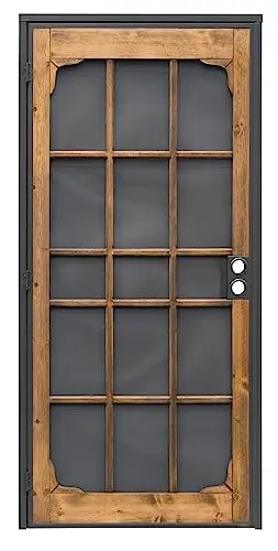 Traditional screen-door style with steel core
