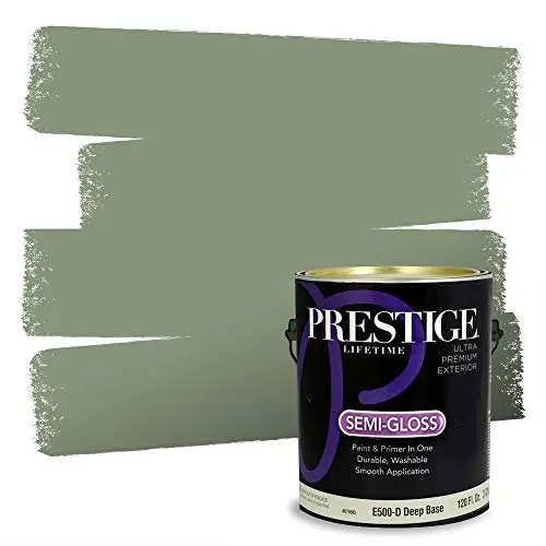 PRESTIGE exterior paint can in semi-gloss garden sage color