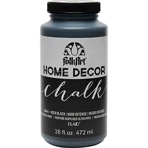 FolkArt Rich Black Chalk Paint bottle for furniture painting