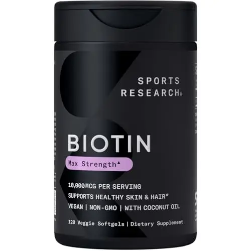 Vegan, Non-GMO 10,000 mcg Biotin Softgels
