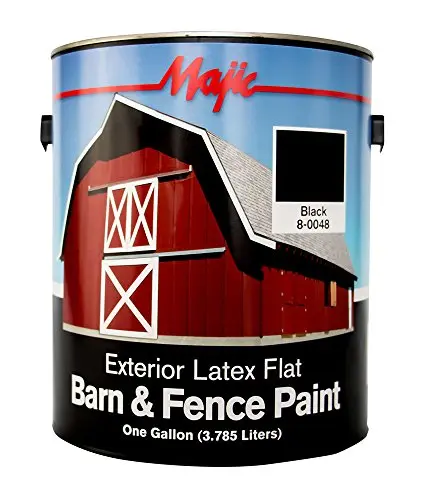 Majic latex barn and fence paint in black matte finish