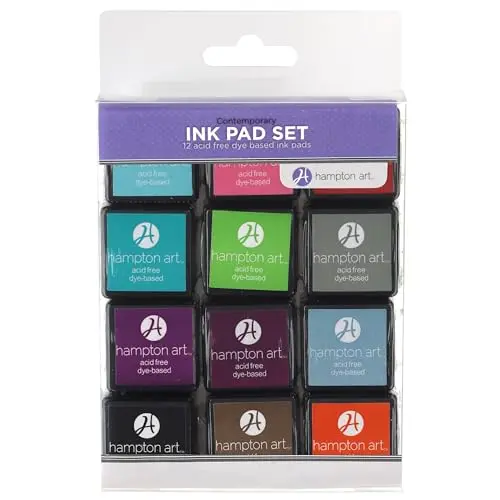Hampton Art 12-color ink pad set with stackable cases