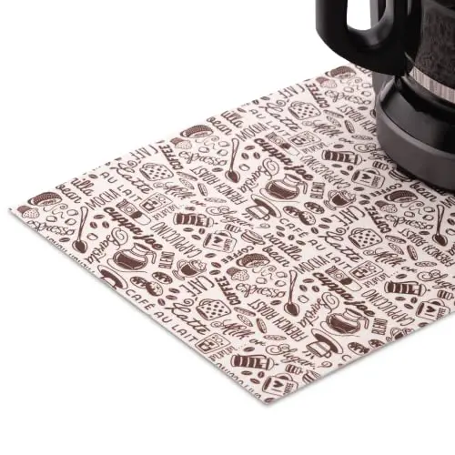 S&T INC. brown typography print coffee mat