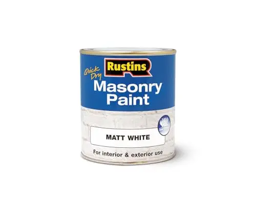 Rustins masonry paint in white for small cinder block projects