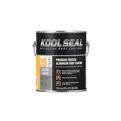 KOOL SEAL silver fibered aluminum roof coating