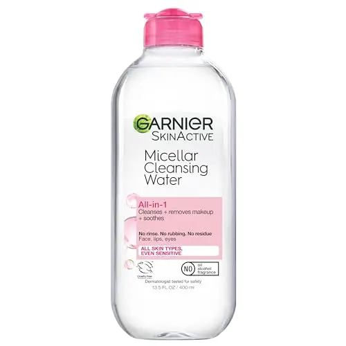 Garnier Micellar Water bottle with blue cap and label