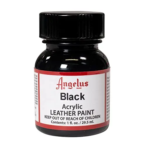 Angelus black acrylic leather paint bottle
